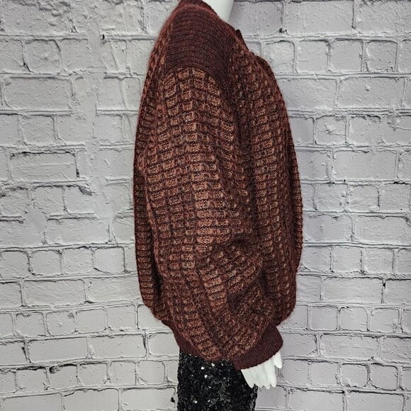 Avon Celli Wool/Mohair/Alapaca Burgundy Reversible Bomber Jacket, Women's XL - Picture 3 of 11